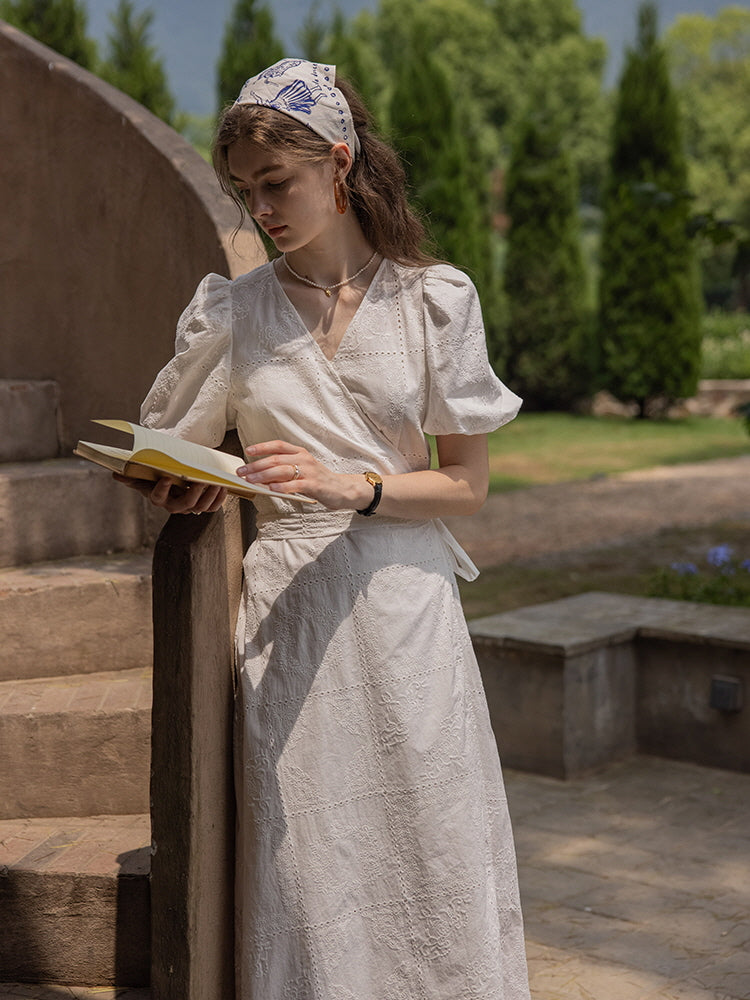 Ava's Ivory Whisper Cottage Summer Dress