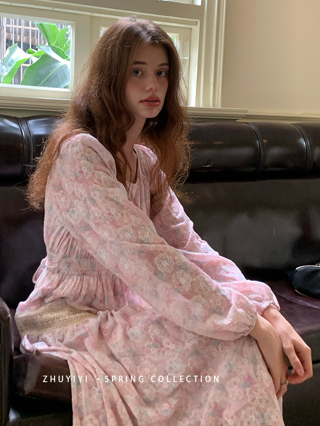 Blossom Embroidered Lace Dress