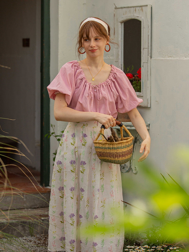 Olivia's Purple Flower Cottage Skirt