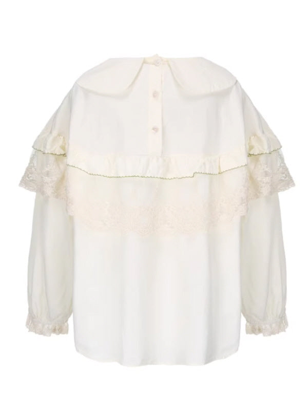 Forest Berry Lace Collar Blouse