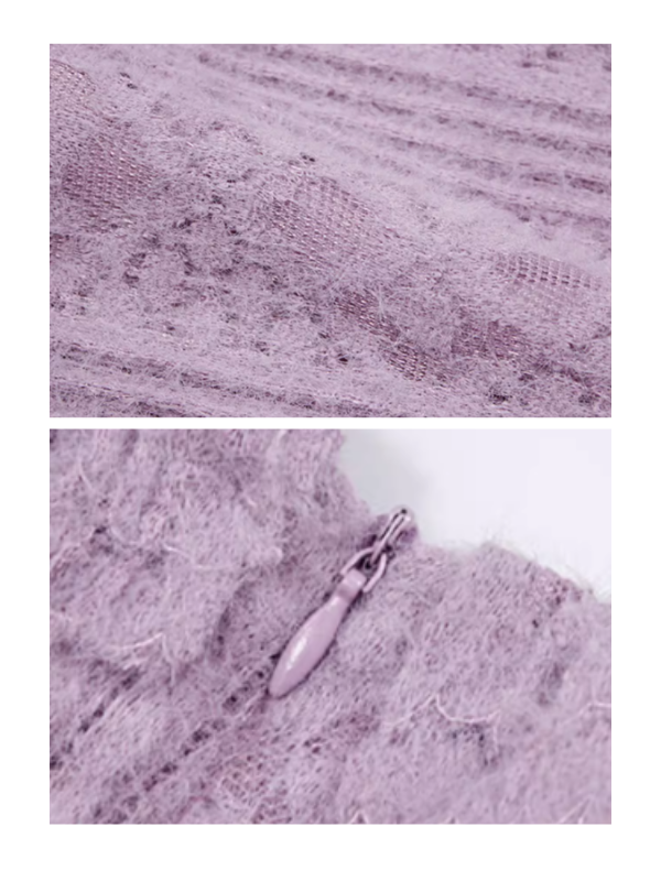 Elegant Puff-Sleeve Knit Dress