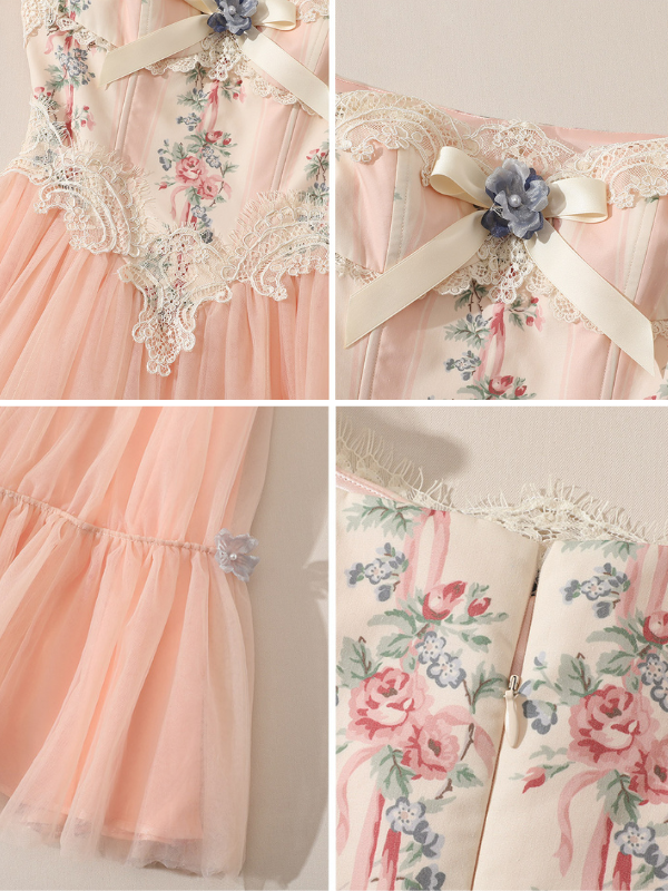 Floral Elegance Vintage Ball Gown
