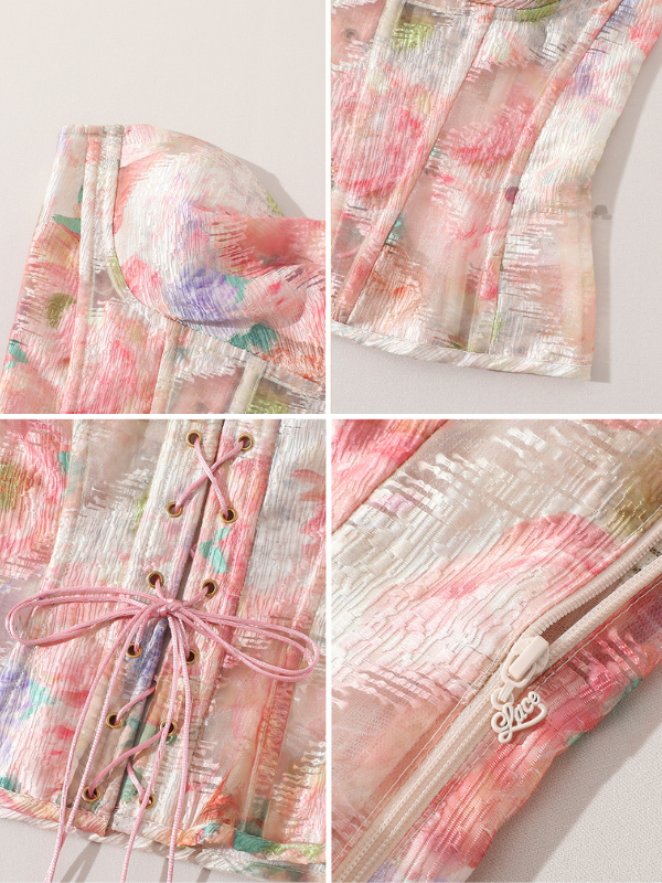 Watercolor Vintage Garden Corset