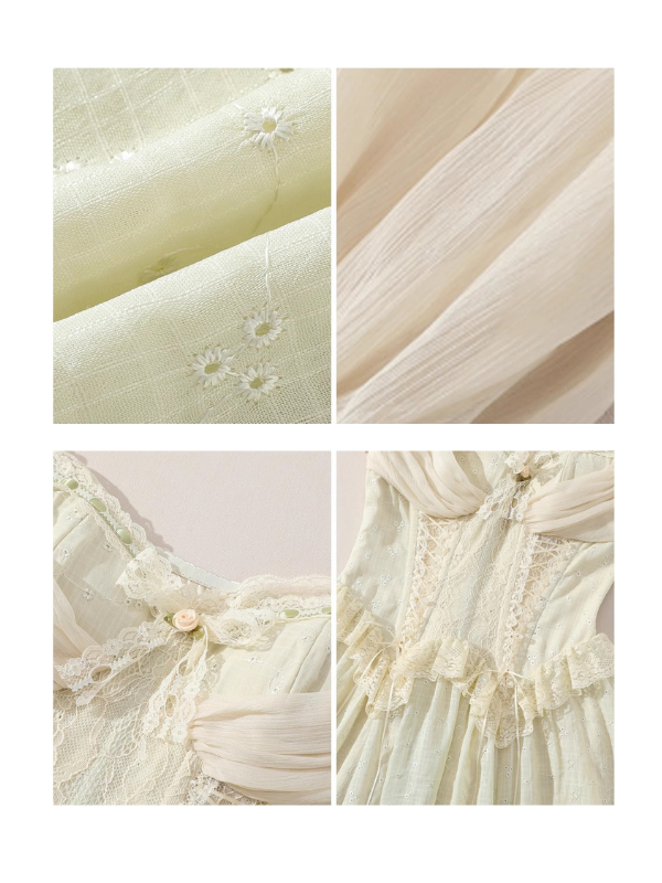 Ethereal Lace Corset Lime Green Dress