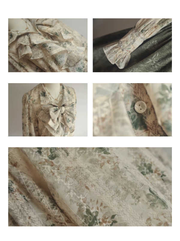 Forest Whispers Vintage Jacquard Dress