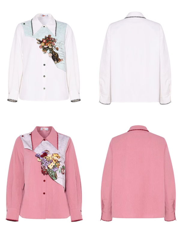 Vintage Floral Embroidery Blouse