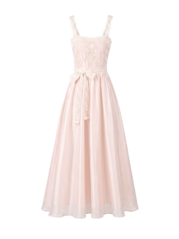 Blush Rosette Lace Princess Dress