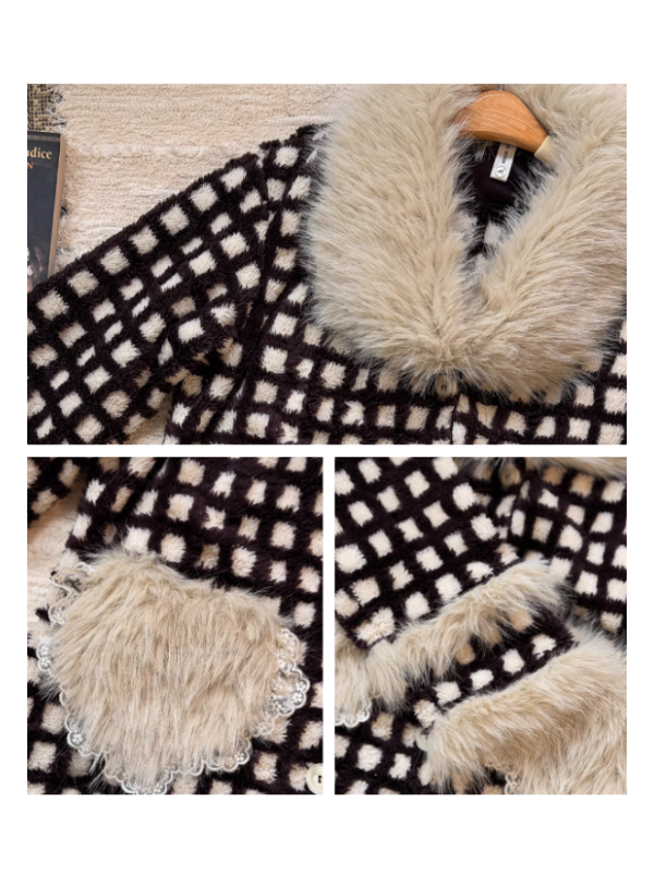 Winter Check Velvet Loungewear Set