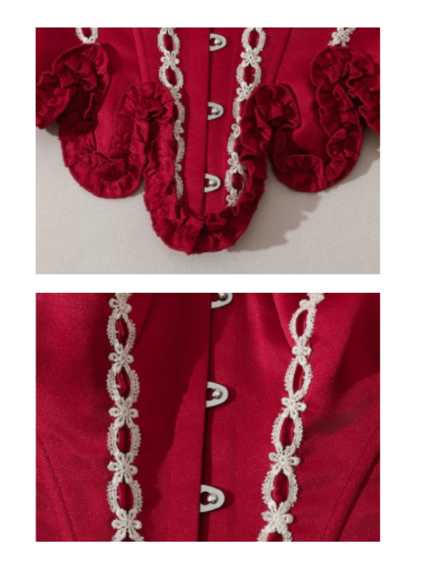 Crimson Rose Lace-Up Vintage Corset