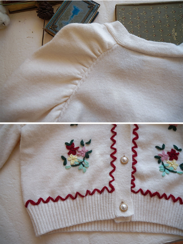 Vintage Floral Embroidered Cardigan