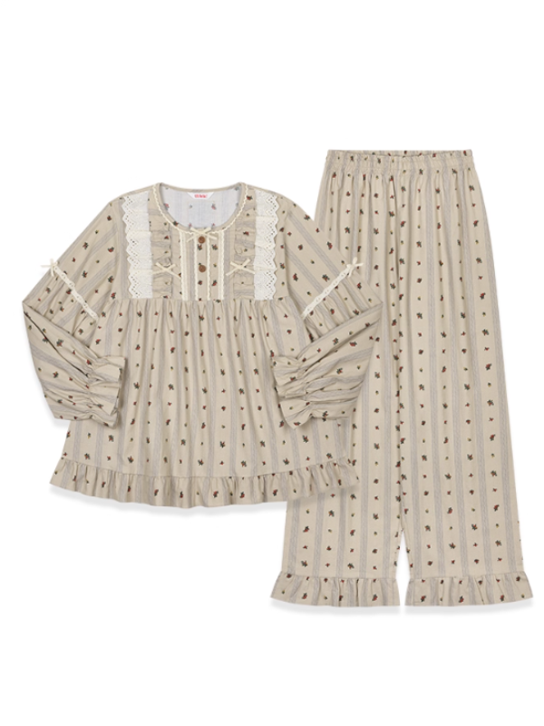 Rosebud Cottage Ruffle Loungewear Set