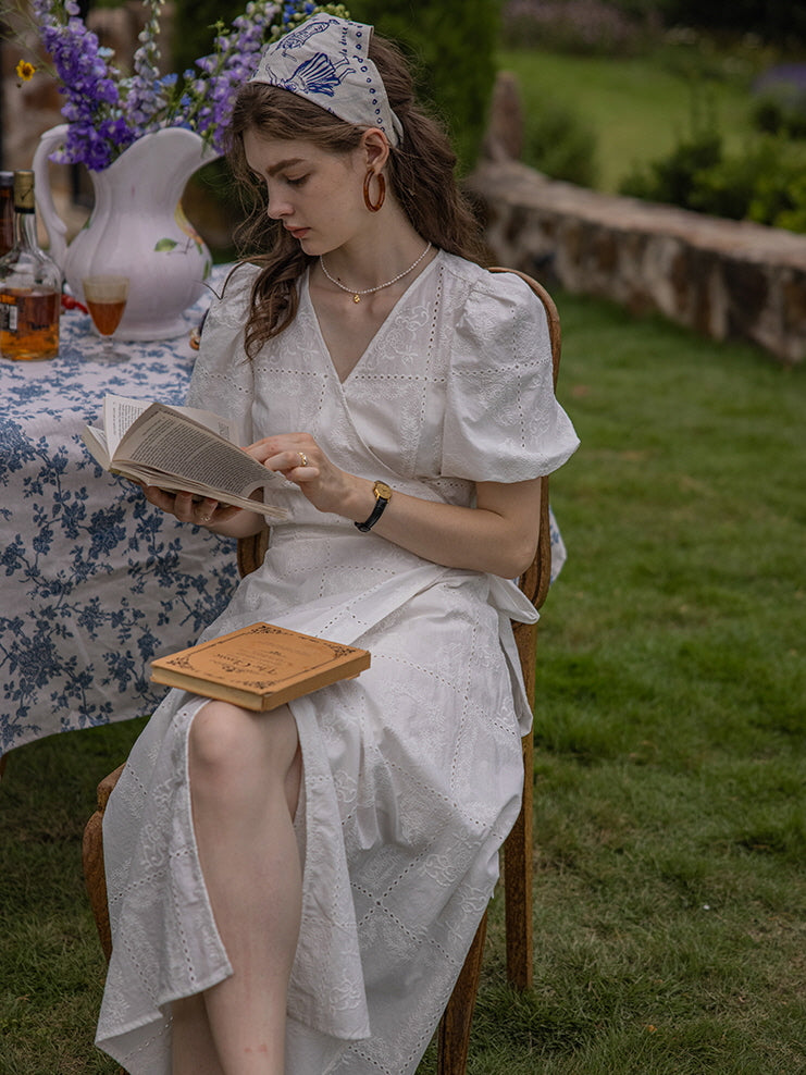 Ava's Ivory Whisper Cottage Summer Dress