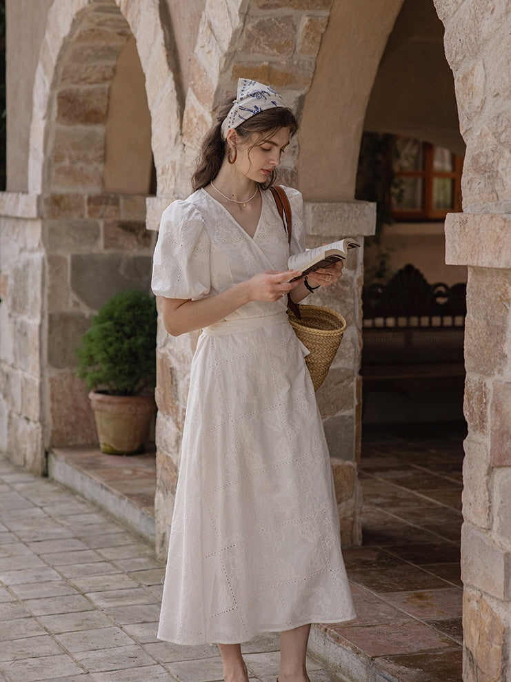 Ava's Ivory Whisper Cottage Summer Dress