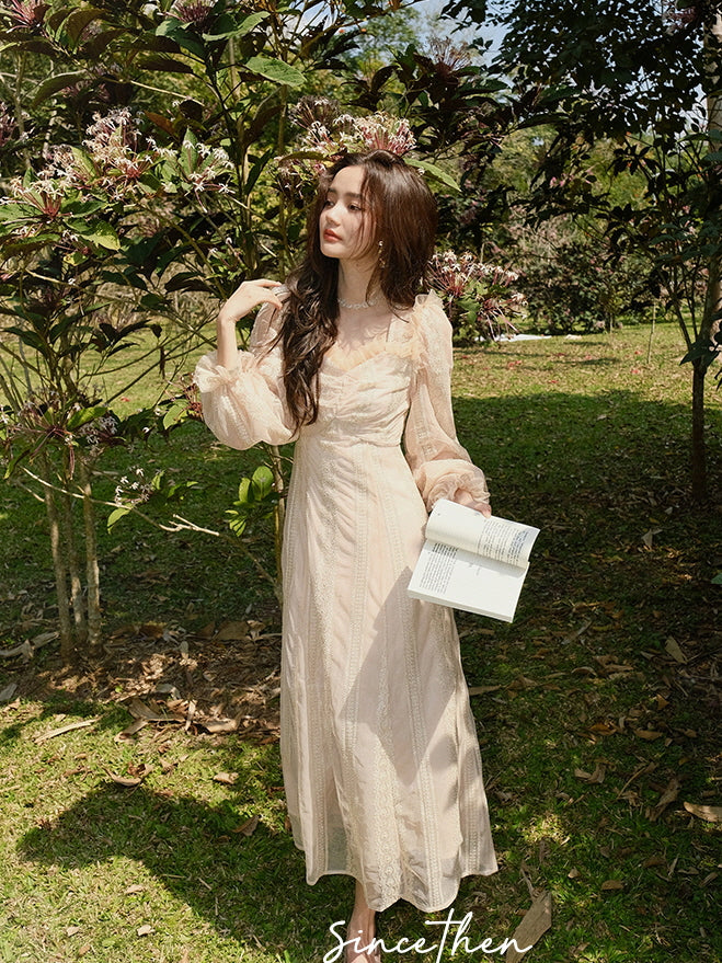 Elara's Dreamy Garden Pink Dress