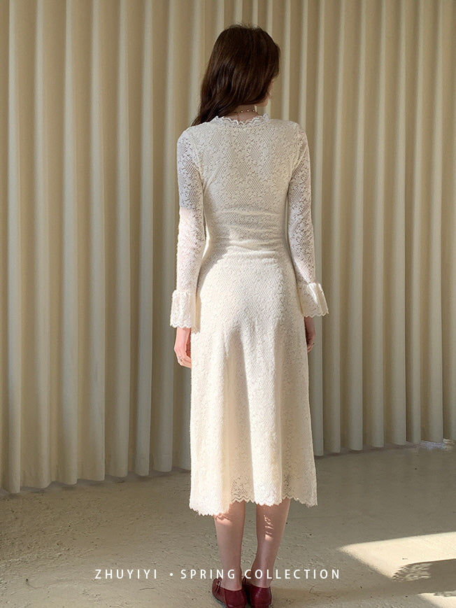 Vintage Lace Bell Sleeve Dress