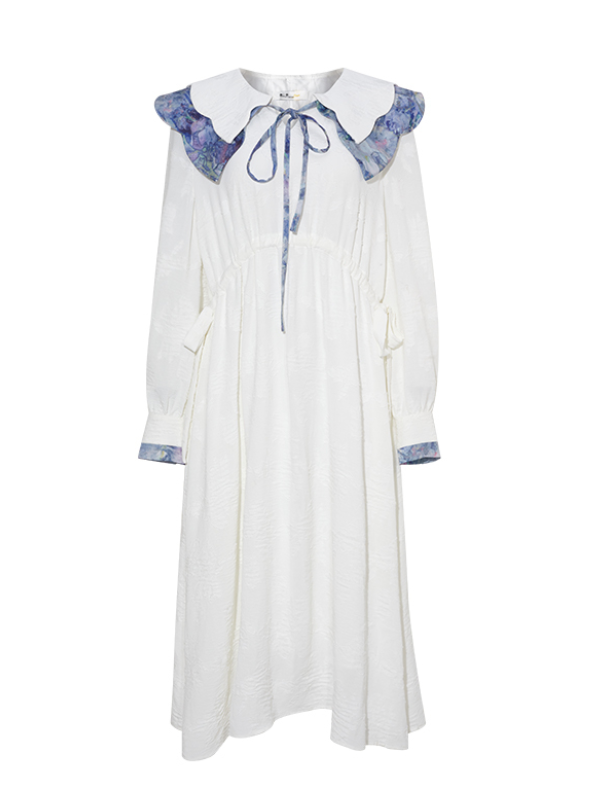 Spring Harmony Blue Collar Dress