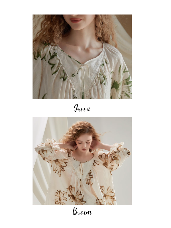 Vintage Floral Cotton Pajama Set