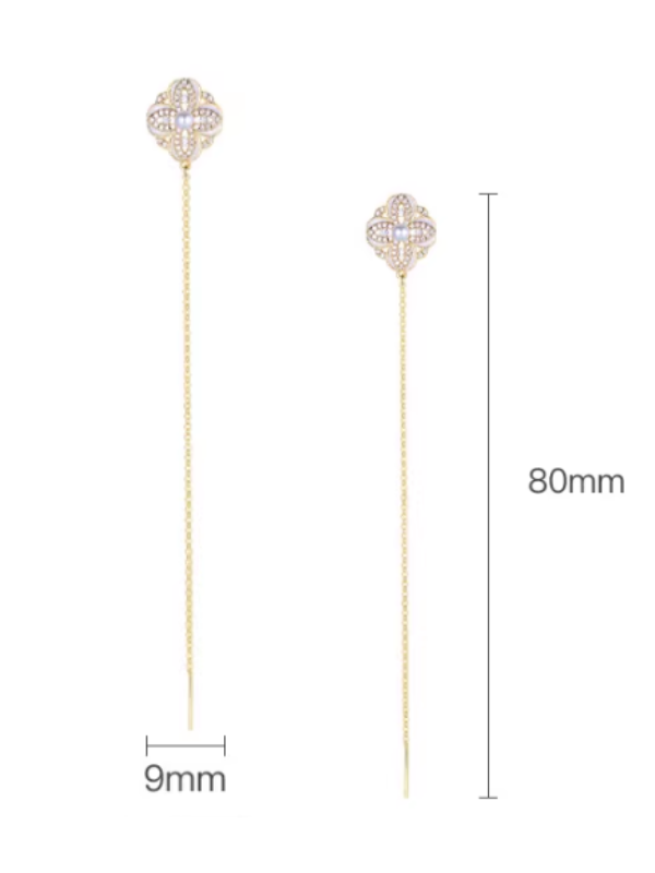 Gray Drop Pearl Surgical Earrings