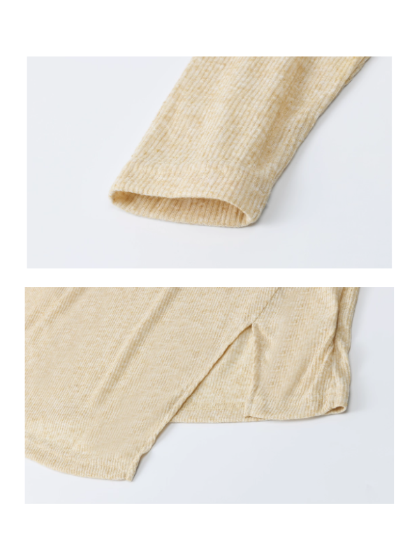 Apricot Ruffle Collar Knit Top with Bohemian Belt