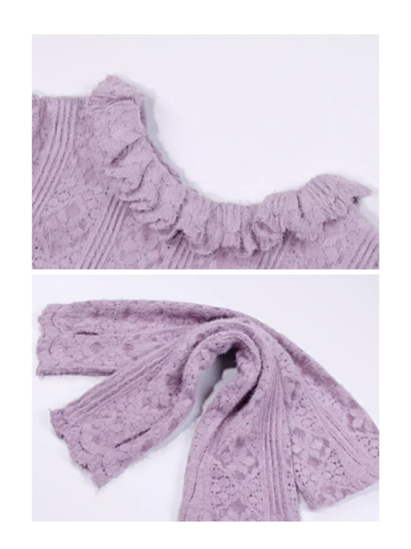 Elegant Puff-Sleeve Knit Dress