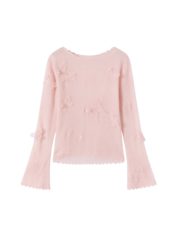 Whispering Butterfly Soft Knit Top