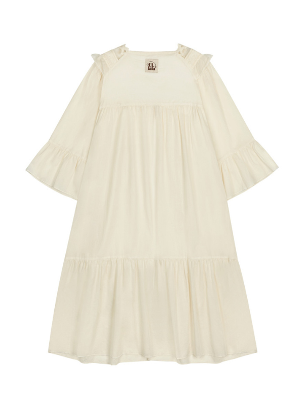 Lace Collar Cotton Lounge Gown