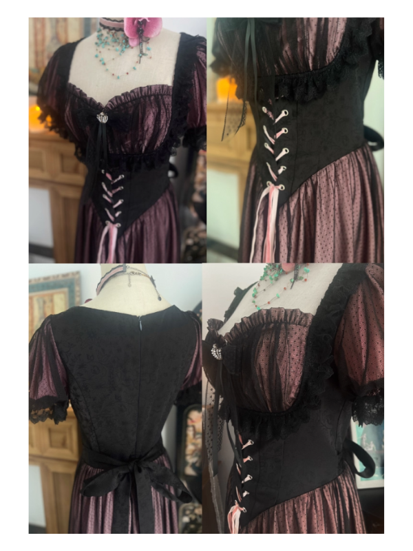 Midnight Rose Lace Corset Dress