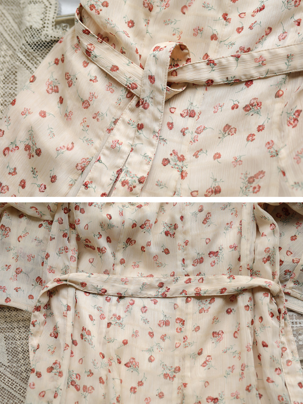 Floral Elegance Blossom Vintage Chiffon Dress