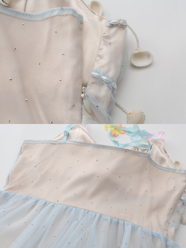 Blooming Petal Fairy Blue Tulle Dress