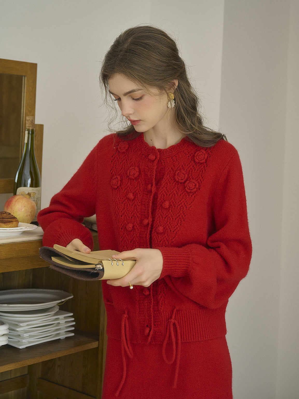 Rosette Bloom Knit Cardigan