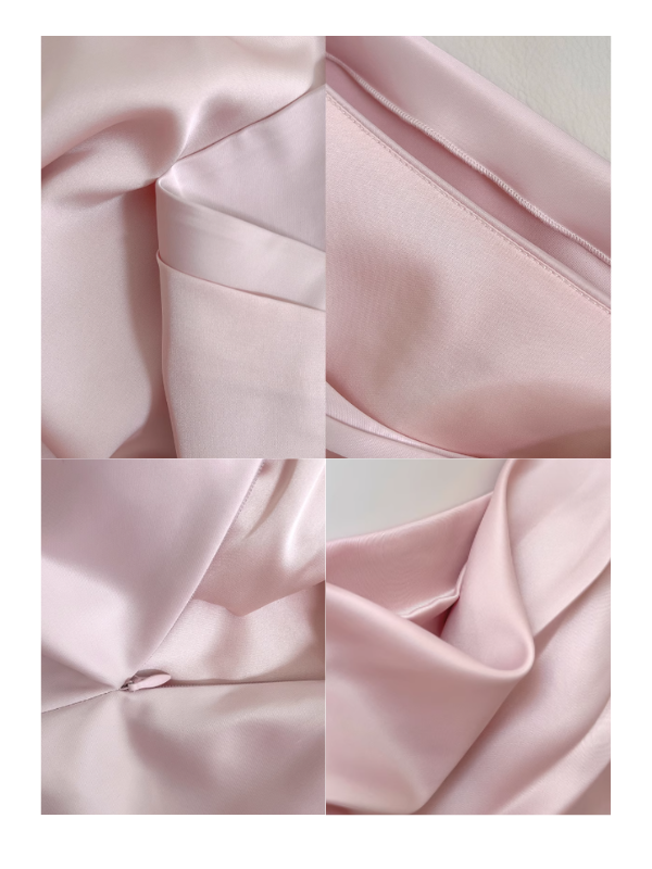 Blush Silhouette Drape Backlace Dress