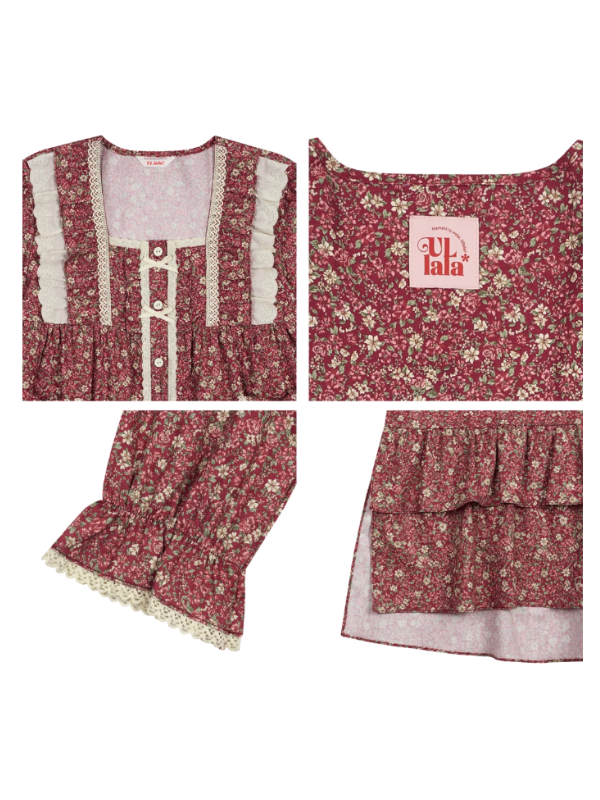 Vintage Rose Ruffle Lace Nightgown