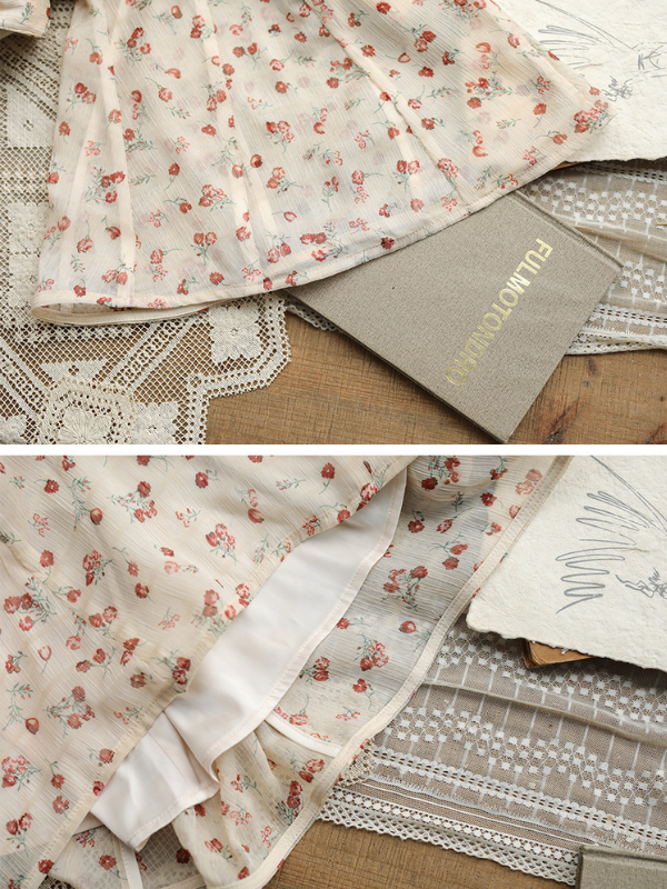 Floral Elegance Blossom Vintage Chiffon Dress