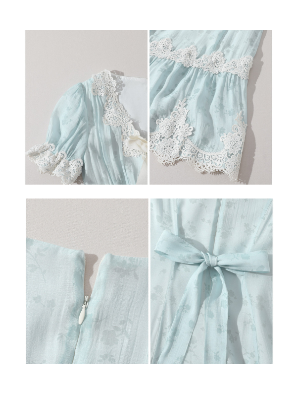 Romantic Blue Garden Bloom Dress