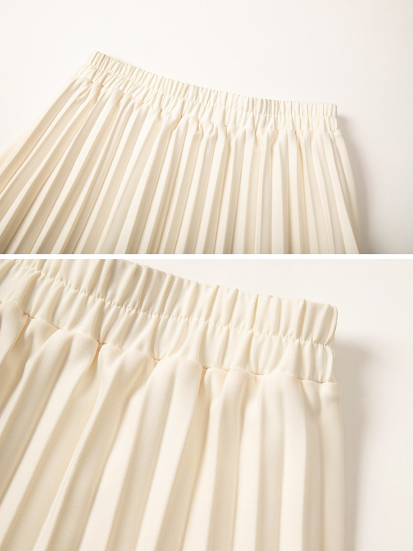 Timeless Ivory Pleated Skirt