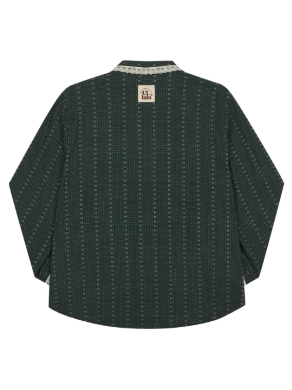 Evergreen Lace Trim Vintage Pajama Set