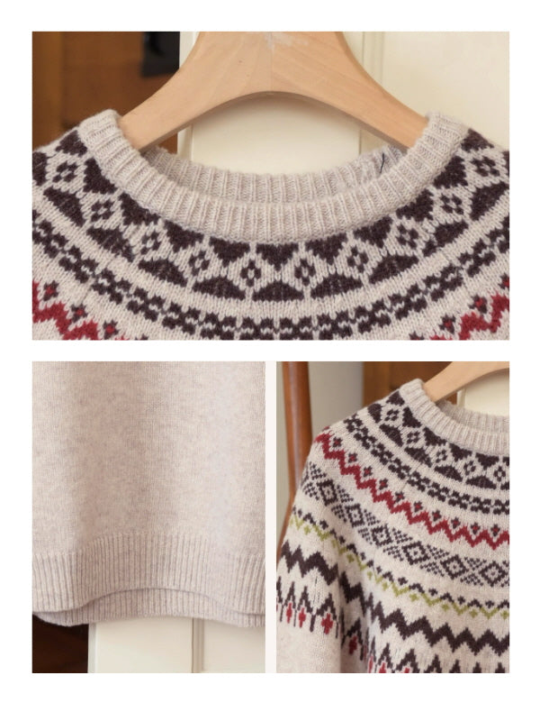 Winter Fair Isle Cozy Knit Sweater