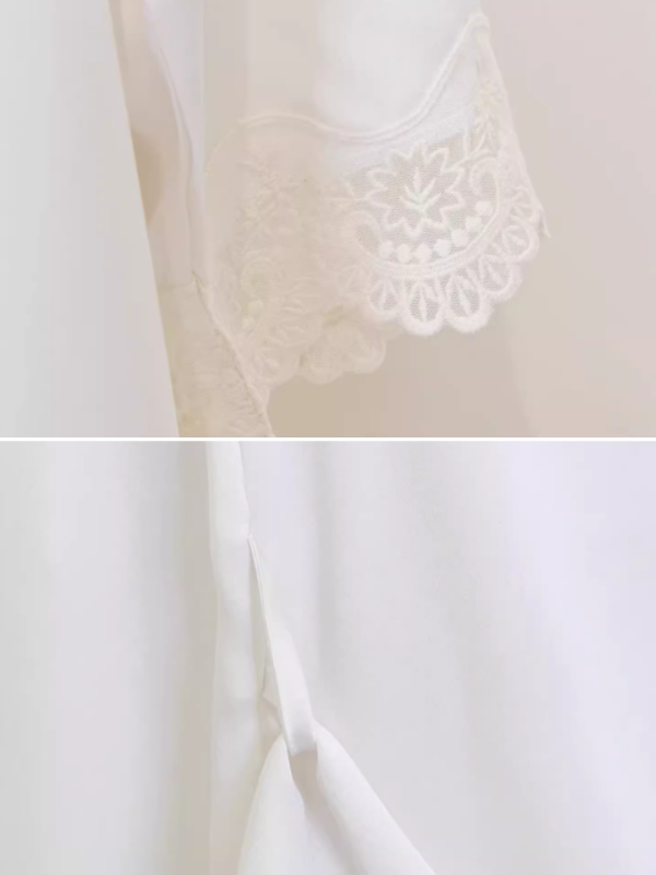 Ivory Elegance Lace Nightgown Set