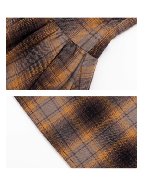 Golden Plaid Vintage Dress