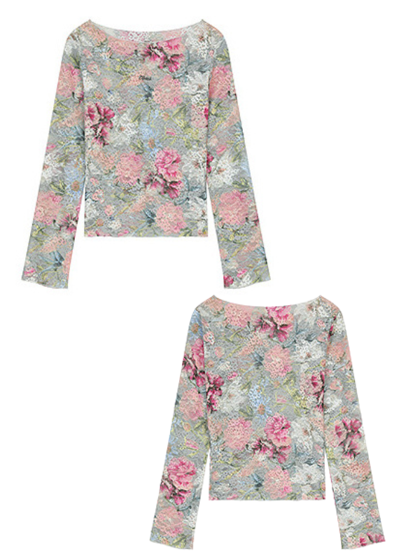 Ethereal Bloom Sheer Lace Top