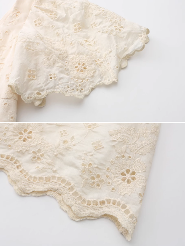 Ivory Garden Floral Embroidery Dress