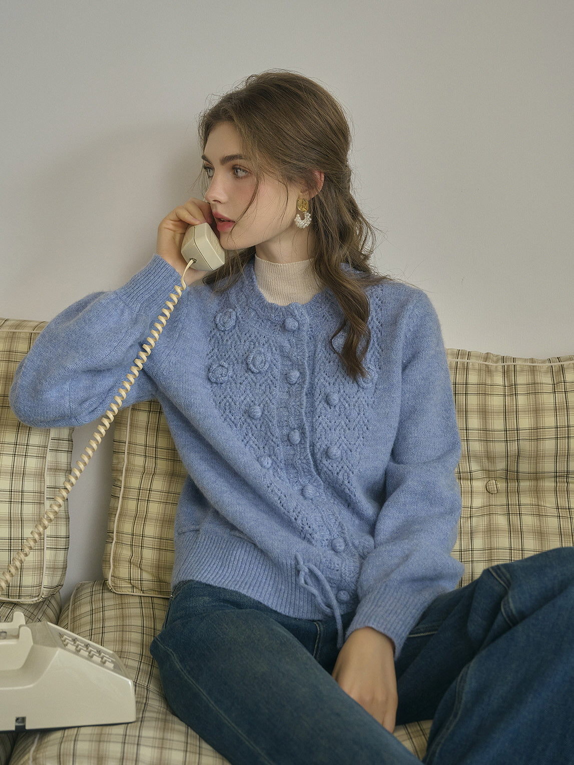 Rosette Bloom Knit Cardigan