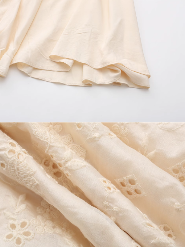 Ivory Garden Floral Embroidery Dress