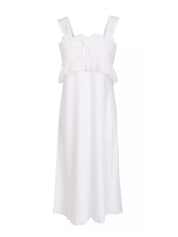 Ivory Elegance Lace Nightgown Set