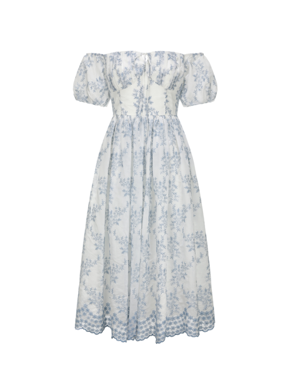 Blue Floral Emma Elegance Dress