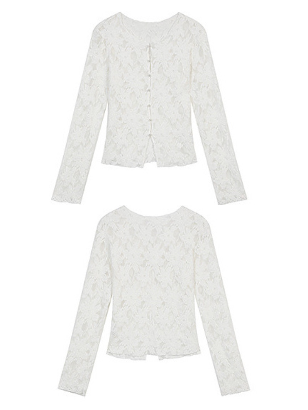 Ivory Whisper Lace Knit Cardigan