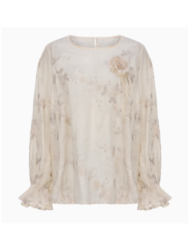 Moonlit Garden Embroidered Blouse