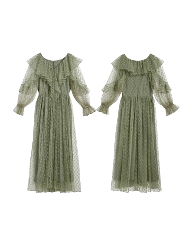 Enchanted Forest Lace Volume Dress