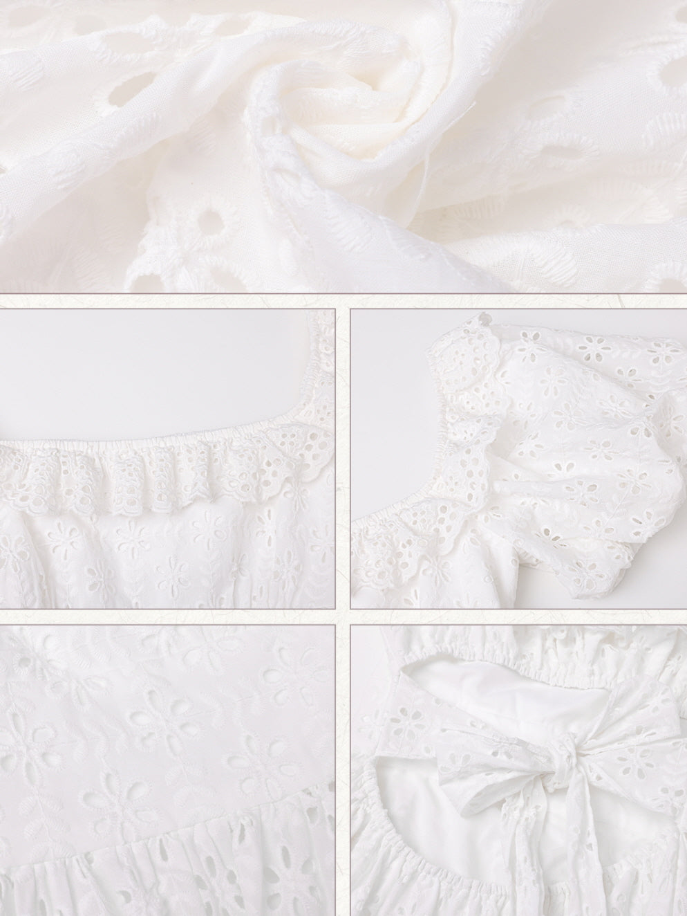 Daisy Lace Back Bow Cotton Dress
