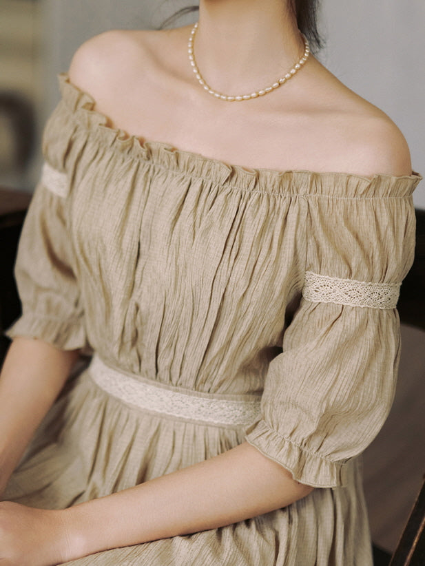 Whispering Meadow Off-Shoulder Dress Corset(Pre-Sale 15days) / L